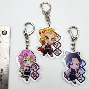 Lot of 3 Demon Slayer: Kimetsu no Yaiba New Acrylic Keychains Japanese Anime